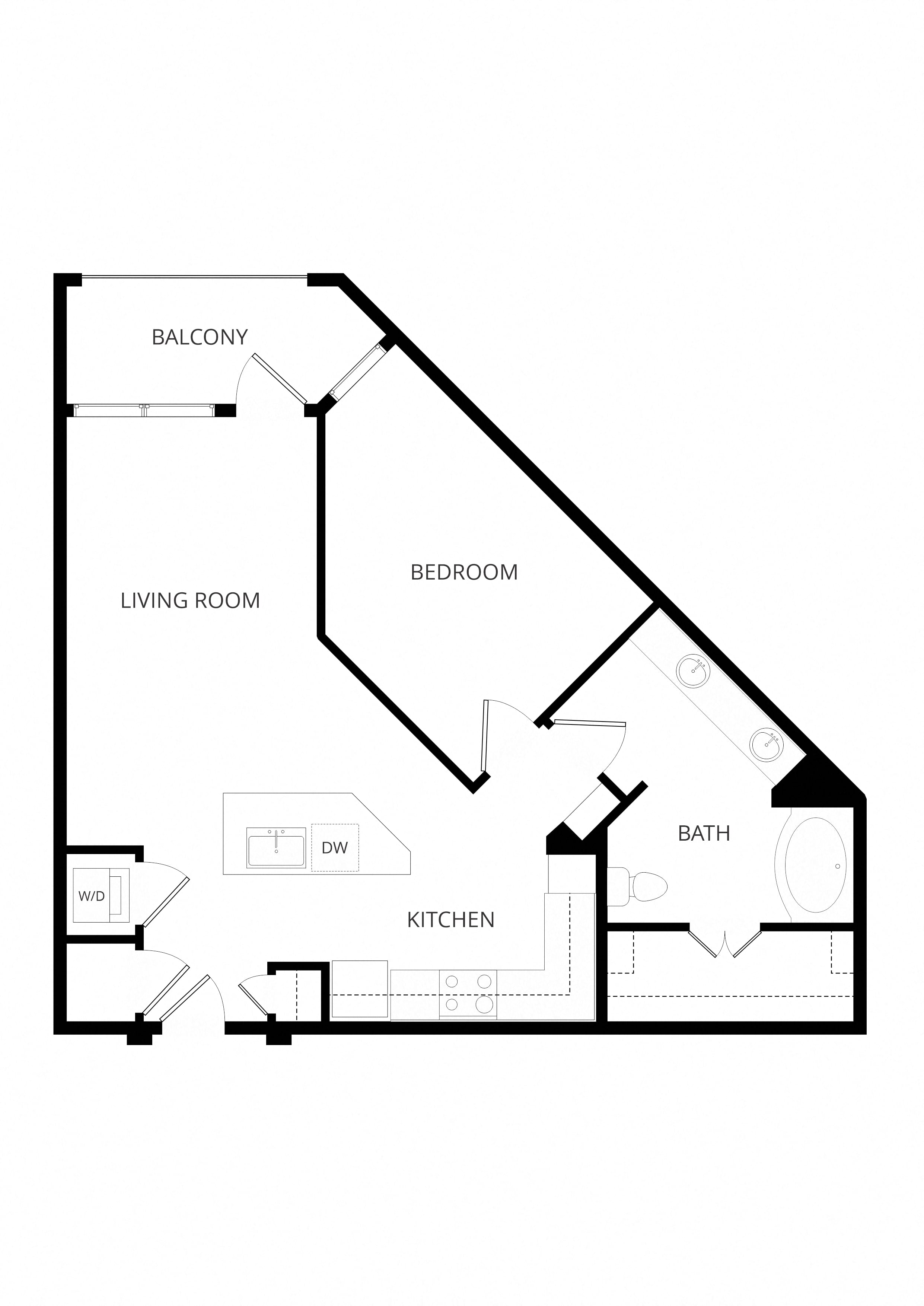 1x1 A2 floor plan